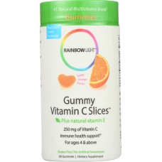 RAINBOW LIGHT: Gummy Vitamin C Slices Tangy Orange Flavor 90 Gummies