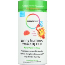 RAINBOW LIGHT: Vitamin D3 400iu Sunny Gummies Tangy Orange 60 Gummies