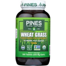 PINES WHEAT GRASS: Organic Wheat Grass 500 mg 500 Tablets