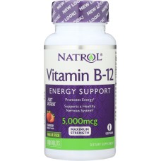 NATROL: Vitamin B-12 Fast Dissolve Strawberry 5000 Mcg 100 tablets