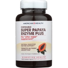 AMERICAN HEALTH: Super Papaya Enzyme Plus Chewable 180 Tablets
