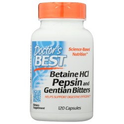 DOCTORS BEST: Betaine Hci Pepsin Bitter 120 cp