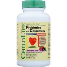 CHILD LIFE: Probiotics with Colustrum Mixed Berry Flavor 90 tb