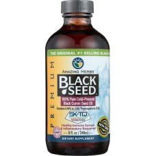 AMAZING HERBS: Black Seed Cold-Pressed Oil 8 oz