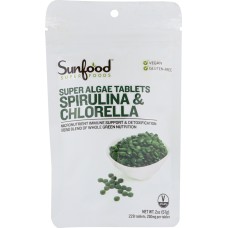 SUNFOOD SUPERFOODS: Spirulina Chlorella Tablets 2 oz