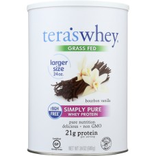 TERA'S WHEY: Bourbon Vanilla RBGH Free Whey Protein 24 oz