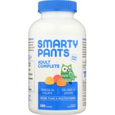 SMARTYPANTS: Adult Complete Gummies with Multivitamin + Omega 3 + Vitamin D 180 Gummies