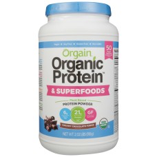 ORGAIN: Organic Protein & Superfoods Creamy Chocolate Fudge Powder 2.02 lb