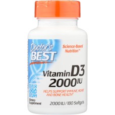 DOCTORS BEST: Vitamin D3 2000Iu 180 sg