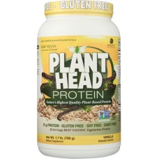 GENCEUTIC NATURALS: Plant Head Protein Powder Vanilla 1.7 lbs