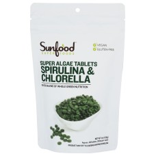 SUNFOOD SUPERFOODS: Spirulina Chlorella Tb 4 oz