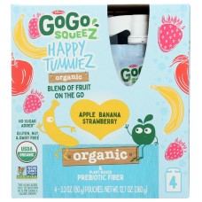 GOGO SQUEEZ: Happy Tummiez Ban 4Pk Prb 12.8 oz