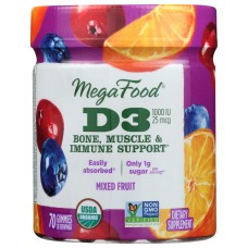 MEGAFOOD: D3 1000Iu Gummy 70 pc