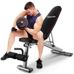660 LBS Strength Training Bench with 10 Back and 3 Seat for Full Body Workout-Black