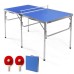 60 Inch Portable Tennis Ping Pong Folding Table with Accessories-Blue