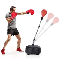Adjustable Freestanding Punching Bag with Boxing Gloves-Black