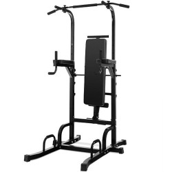 Power Tower Pull Up Bar Stand with Adjustable Heights and Bench