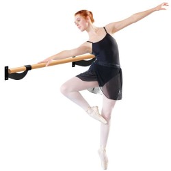 4 Feet Wall-Mounted Ballet Barre for Yoga-Black