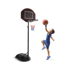 5.5 to 7.5 FT Adjustable Portable Basketball Hoop System with Anti-Rust Stand and Wheels