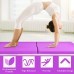 6 x 2 Feet Gymnastic Mat with Carrying Handles for Yoga-Purple - Color: Purple