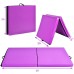6 x 2 Feet Gymnastic Mat with Carrying Handles for Yoga-Purple - Color: Purple