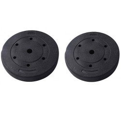 8kg x 2 Standard Strength Training 1.2-Inches Hole Weight Plates - Color: Black