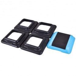 16 x 16 Inch Adjustable 4 Risers Lightweight Aerobic Pedals - Color: Black