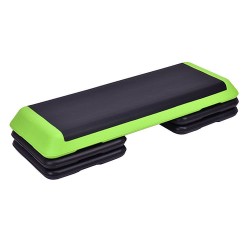 43 Inches Height Adjustable Fitness Aerobic Step with Risers-Green - Color: Green