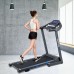 2.25 HP Folding Electric Motorized Power Treadmill with Blue Backlit LCD Display - Color: Black - Size: 2-2.75 HP