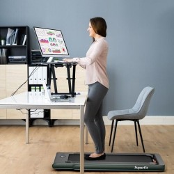 2-in-1 Electric Motorized Health and Fitness Folding Treadmill with Dual Display and Speaker-Green - Color: Green - Size: 2-2.75 HP