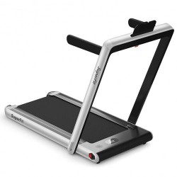 2-in-1 Electric Motorized Health and Fitness Folding Treadmill with Dual Display-Silver - Color: Silver - Size: 2-2.75 HP