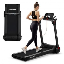2.25 HP Electric Motorized Folding Running Treadmill Machine with LED Display-Black - Color: Black - Size: 2-2.75 HP