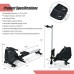 Folding Magnetic Rowing Machine with Monitor Aluminum Rail 8 Adjustable Resistance - Color: Black