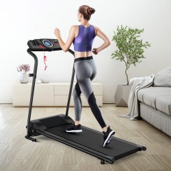 1.0 HP Electric Mobile Power Foldable Treadmill with Operation Display for Home - Color: Black - Size: 0.5-1.75 HP