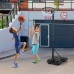 8.5 to 10 FT Adjustable Portable Basketball Hoop Stand with Fillable Base and 2 Wheels - Color: Black