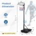 8.5 to 10 FT Adjustable Portable Basketball Hoop Stand with Fillable Base and 2 Wheels - Color: Black