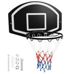 Wall Mounted Basketball Set for Kids Teens Adults - Color: Black