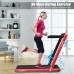 2.25HP 2 in 1 Folding Treadmill with APP Speaker Remote Control-Red - Color: Red - Size: 2-2.75 HP