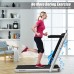 2.25HP 2 in 1 Folding Treadmill with APP Speaker Remote Control-Silver - Color: Silver - Size: 2-2.75 HP