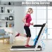 2.25HP 2 in 1 Folding Treadmill with APP Speaker Remote Control-White - Color: White - Size: 2-2.75 HP