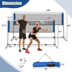 10/14 Feet Adjustable Badminton Net Stand with Portable Carry Bag-10 Feet - Color: Black - Size: 10 ft