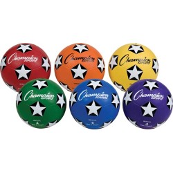 Champion Sports Colored Rubber Soccer Balls - Size 4 (Set of 6)