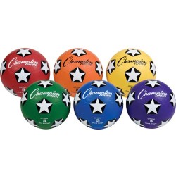 Champion Sports Colored Rubber Soccer Balls - Size 5 (Set of 6)