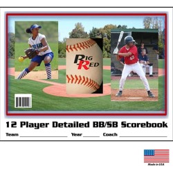 Big Red Baseball/Softball Scorebooks - 12 Player