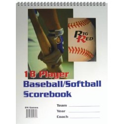 Big Red Baseball/Softball Scorebooks - 18 Player