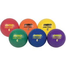 Champion Sports Ultimate Rhino Poly Playground Balls - 6" (Set of 6)