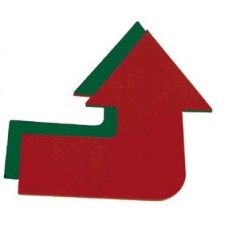 Jumbo Poly Arrow - Curved (Red/Green)