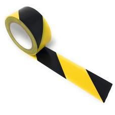 2" x 36 Yards Vinyl Tape - Black/Yellow Striped