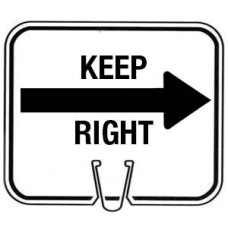 Snap-On Cone Sign - KEEP RIGHT