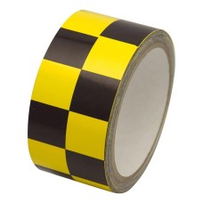 2" x 36 Yards Vinyl Tape - Black/Yellow Checkered